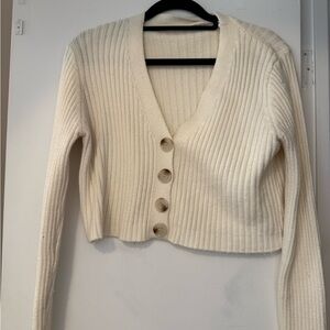 Women's Cream Sweater Cardigan